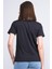 Çetinkaya Fithit 8470 Bayan Bisiklet Yaka 30/1 Compact Penye Süprem Baskılı T-Shirt Siyah 4