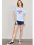 Çetinkaya Fithit 8474 Bayan Bisiklet Yaka 30/1 Compact Penye Süprem Baskılı T-Shirt Açık Mavi 2