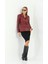 Basics&more Kadın Kuşak Detaylı Bordo Deri Ceket - B2228 1