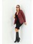 Basics&more Kadın Kuşak Detaylı Bordo Deri Ceket - B2228 3