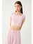 Kadın Pembe Dublin Crop Üst Geniş Paça Pantolon Pijama Takım 5