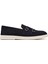 Erkek Lacivert Çift Tokalı Süet Deri Casual Loafer 25SFD750410 1