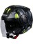 SW766 Yarım Yazlık Kask Poıson Matt Black Grey Yellow Güneş 1