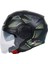 SW766 Yarım Yazlık Kask Cırcle Mat Black Yellow Güneş Vizörl 2