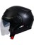 SW766 Yarım Yazlık Kask Solıd Mat Siyah Güneş Vizörlü 2