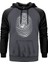 Octopus Print Gri Renk Reglan Kol Kapşonlu Sweatshirt 1