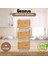 Motek Patateslik Soğanlık Sepeti Oyuncak Kutusu Tekerlekli Organızer Çok Amaçlı Kutu 3X12LT-BAMBU+KREM 1