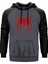 Spiderman Logo Gri Renk Reglan Kol Kapşonlu Sweatshirt 1