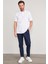 Çetinkaya Mentality 4132 Polo Yaka Rejenere Pike Metraj Baskı Regular T-Shirt Beyaz 1