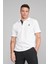 3047-L Erkek Polo Yaka Penye Pike T-Shirt Beyaz 1