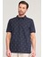 Çetinkaya Mentality 4132 Polo Yaka Rejenere Pike Metraj Baskı Regular T-Shirt Lacivert 2
