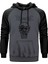 Dismember Skull Gri Renk Reglan Kol Kapşonlu Sweatshirt 1