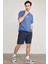Çetinkaya Mentality 3741 Bisiklet Yaka Penye Regular Baskılı Tshirt Indigo 2