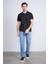 3953 Erkek Polo Yaka 30/1 Pike T-Shirt Siyah 2
