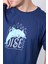 Çetinkaya Chester Polo 3836 Bisiklet Yaka 30/1 Penye Regular Baskılı T-Shirt Açık Lacivert 3