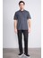 Çetinkaya Mentality 3371 Erkek Cepli Polo Yaka Regular Füme-Siyah T-Shirt 2