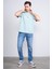 Çetinkaya Chester Polo 3834 Bisiklet Yaka 30/1 Penye Regular Baskılı T-Shirt Eski Yeşil 2