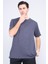 Çetinkaya Mentality 3923 Bisiklet Yaka Petek Örme Regular T-Shirt Koyu Gri 1