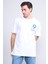 Çetinkaya Chester Polo 3858 Bisiklet Yaka 30/1 Penye Regular Baskılı T-Shirt Beyaz 1