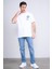 Çetinkaya Chester Polo 3858 Bisiklet Yaka 30/1 Penye Regular Baskılı T-Shirt Beyaz 2