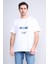Çetinkaya Chester Polo 3867 Bisiklet Yaka 30/1 Penye Regular Baskılı T-Shirt Beyaz 1