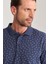 Çetinkaya Mentality 4137 Polo Yaka Rejenere Pike Metraj Baskı Regular T-Shirt Indigo 3
