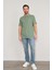 2742-L Erkek Polo Yaka Pike T-Shirt Haki %100 Pamuk 1