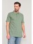 2742-L Erkek Polo Yaka Pike T-Shirt Haki %100 Pamuk 2