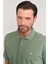 2742-L Erkek Polo Yaka Pike T-Shirt Haki %100 Pamuk 3