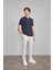 3047-L Erkek Polo Yaka Penye Pike T-Shirt Lacivert 3