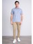 3939 Erkek Polo Yaka 1-1 Pike T-Shirt Mavi 2