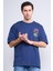 Çetinkaya Chester Polo 3847 Bisiklet Yaka Penye Regular Baskılı T-Shirt Açık Lacivert 1