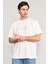 Çetinkaya Mentality 3721 Bisiklet Yaka Penye Regular Baskılı Tshirt Krem 1