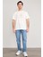 Çetinkaya Mentality 3721 Bisiklet Yaka Penye Regular Baskılı Tshirt Krem 2