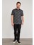 Çetinkaya Mentality 4139 Polo Yaka Rejenere Pike Metraj Baskı Regular T-Shirt Siyah 2