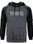 Tennis Text Gri Renk Reglan Kol Kapşonlu Sweatshirt 1