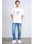 Çetinkaya Chester Polo 3836 Bisiklet Yaka 30/1 Penye Regular Baskılı T-Shirt Krem 2