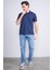 3953 Erkek Polo Yaka 30/1 Pike T-Shirt Lacivert 2