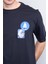 Çetinkaya Chester Polo 3858 Bisiklet Yaka 30/1 Penye Regular Baskılı T-Shirt Lacivert 3