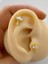 Zirkontaşlı Arkası Düz Önden Takmalı 1 Adet Tragus Helix Lobe Uyumlu Piercing 2