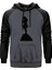 Samurai Portre Gri Renk Reglan Kol Kapşonlu Sweatshirt 1