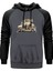 Self Driving Car Gri Renk Reglan Kol Kapşonlu Sweatshirt 1