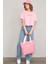 Çetinkaya Fithit 8363 Bayan Bisiklet Yaka 30/1 Penye Regular Crop T-Shirt Açık Pembe 2