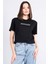 Çetinkaya Fithit 8363 Bayan Bisiklet Yaka 30/1 Penye Regular Crop T-Shirt Siyah 1