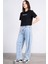 Çetinkaya Fithit 8363 Bayan Bisiklet Yaka 30/1 Penye Regular Crop T-Shirt Siyah 2