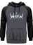 Watain Logo Yazı Gri Renk Reglan Kol Kapşonlu Sweatshirt 1