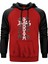 Black Sabbath Skull Kırmızı Renk Reglan Kol Kapşonlu Sweatshirt 1