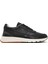 Erkek Siyah Bağcıklı Deri Casual Sneaker 25SFD612018 1