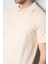 4054 Erkek Polo Yaka Penye Pike T-Shirt Taş 3