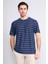 3871 Erkek Bisiklet Yaka 30/1 Jakarlı T-Shirt Lacivert 1